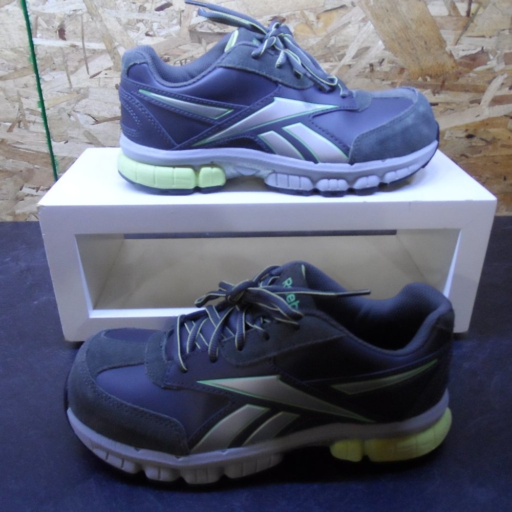 REEBOK Ketia STEEL Toe Women's Grey/Green Oxford - Size 7M- New In Box